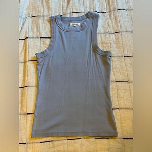 Madewell Baby Blue Ribbed Tank XS